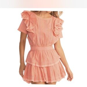 LoveShackFancy candy orange pink Natasha petite Ruffle Dress